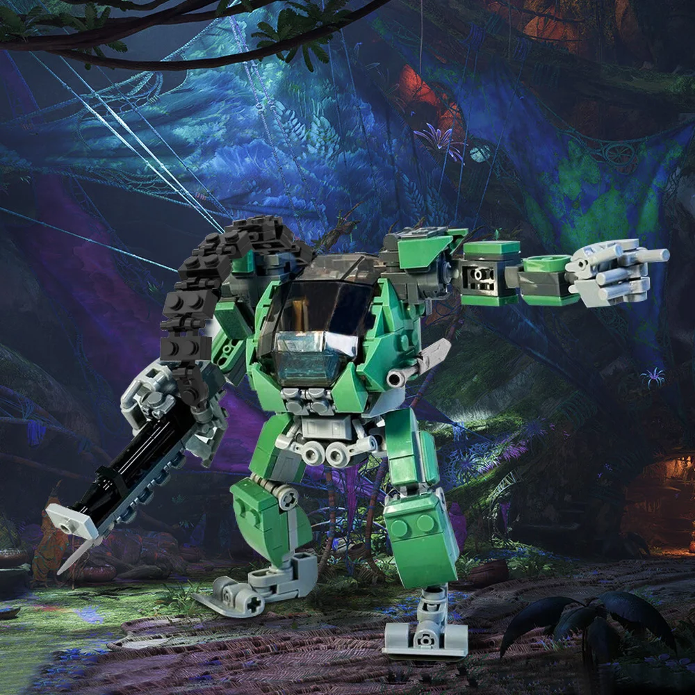 MOC Avatars AMP Mecha Model Building Blocks Movie Combat Activity Figure Green Robot DIY Design Assembling Bricks Toy Gift 2