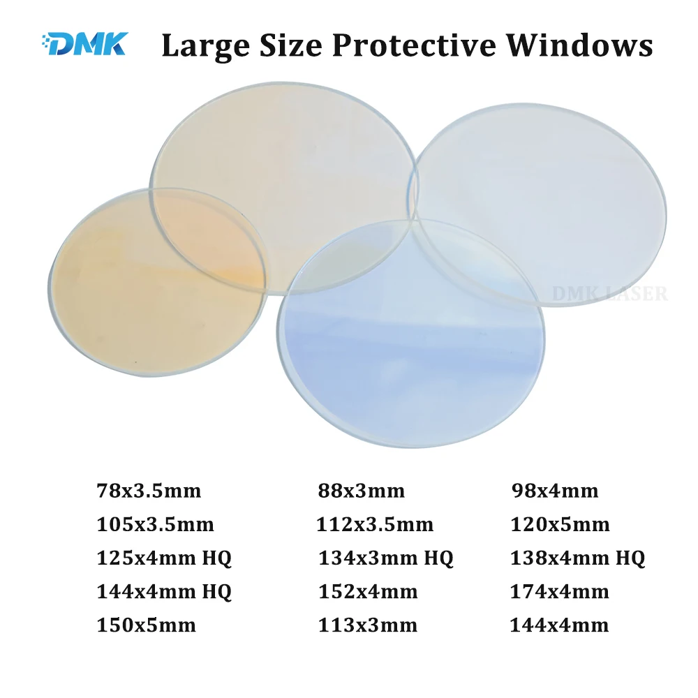 

DMK Laser Protective Windows Big Size 134×3mm/144×4mm/138×4mm Protective Lens For 6-8KW Welding Marking Machine