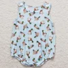 Boutique Baby Infant Boys Rompers Fishing Blue Stripes Short Sleeve Summer Baby Rompers Cute Toddler Boys Rompers Jumpsuit Sets 6
