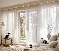 Custom Size White Sheer Curtains For Living Room Window Transparent Tulle Curtain Wedding Drapes Home Decor