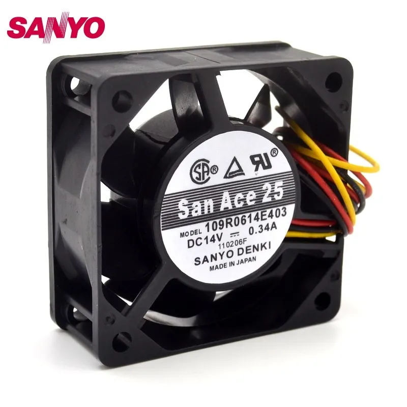 

Новый и 109R0614E403 6025 6 см 60 мм 14 в 0.34A двойной шарикоподшипник охлаждающий вентилятор 60*60*25 мм для SANYO