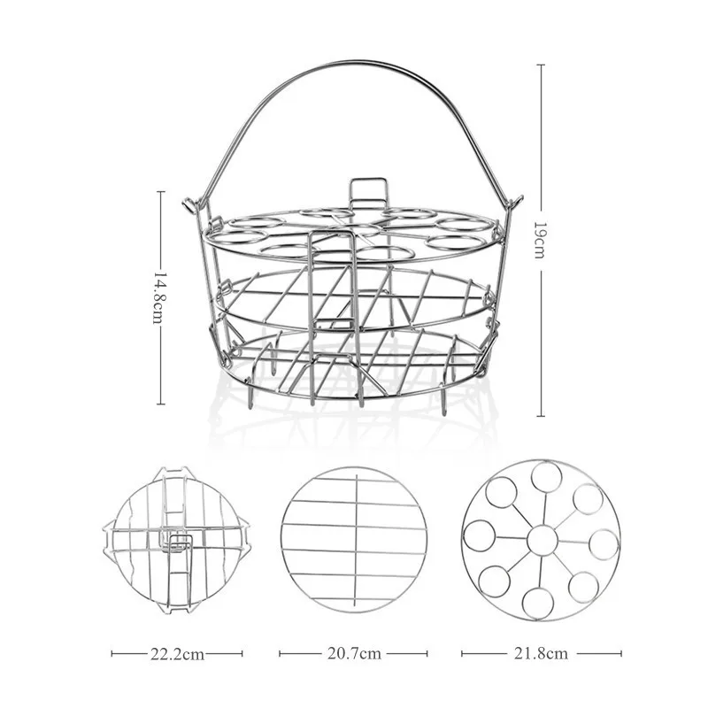 Stainless Steel Stackable Egg Steamer Rack Double-Layer Steaming Grid Stand  Tray for Air Fryer Pressure Cooker Kitchen Utensils - AliExpress