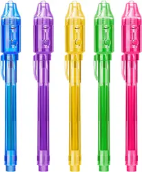 Magic Secret Message Invisible Ink Pen with UV Light (Random Color)