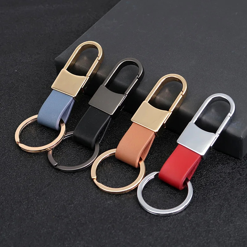 Fashion Leather Keychains Metal Key Chains Rings Cute Car Keyring