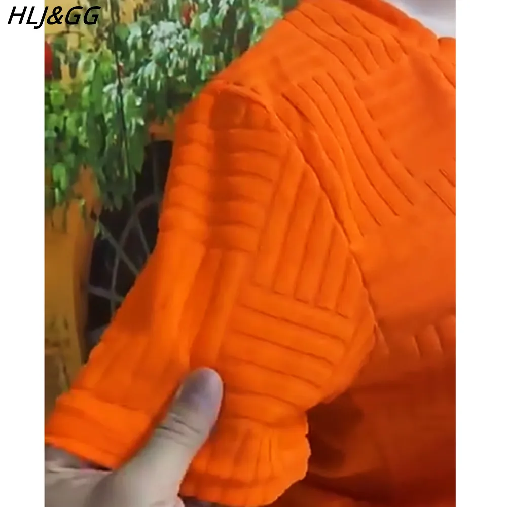 HLJ&GG Casual Solid Color Jogger Pants Sets Women Round Neck Short Sleeve Top And Pants Two Piece Tracksuits Female 2pcs Outfits