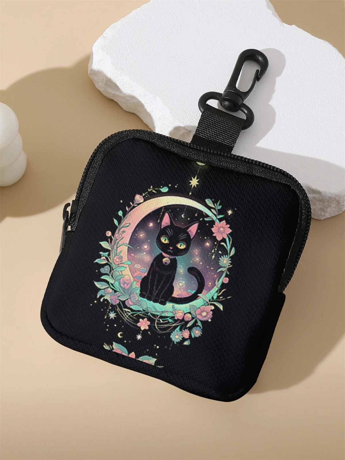 Large capacity coin wallets with black cat patterns, digital printed coin wallets, and storage bags are ideal choices for gifts