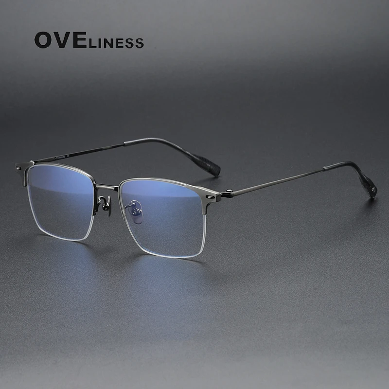 

Vintage Pure Titanium Eyeglasses Frame Men Square Ultra Light Prescription Myopia Glasses Frame Male 2023 Luxury Brand Eyewear