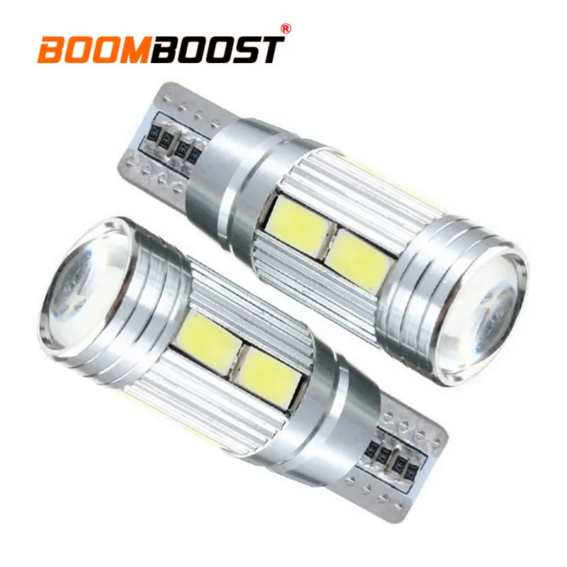 

2pcs Decode Multi-Resistance T10 5630 10smd With Lens Indicator lights Car License Plate Lights Car Width Lamp Clearance Lights