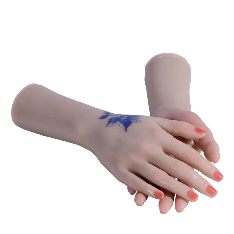 Blood Vessels Female Hand Model Bendable for Art Jewelry Display Fake Nail Practice Liquid Silicone Fingers Bone TGDW01