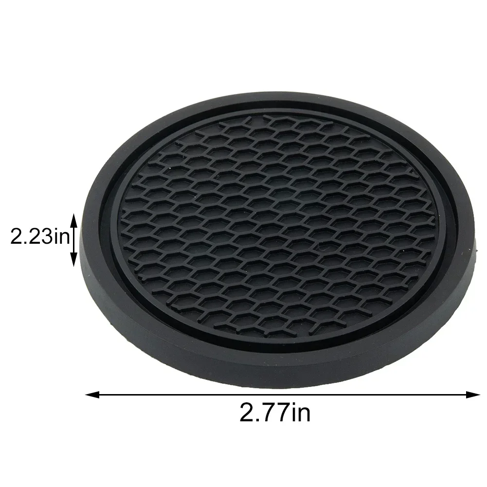 4x Car Cup Holder Anti-Slip Insert Coaster Mat Car Interior Accessories Black General Silicone Coasters Replacement Parts