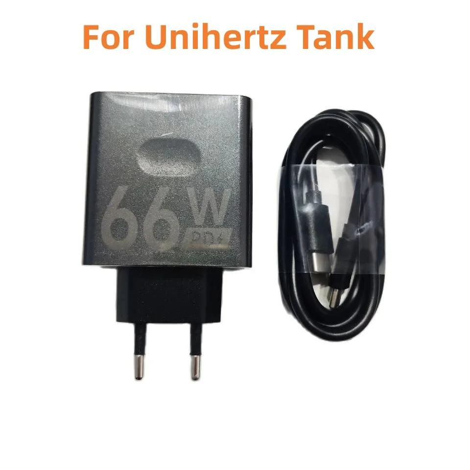 Nuovo Per Unihertz Tank Cell Phone Adattatore Ca Caricabatterie Da Viaggio Adattatore Per Spina Ue Alimentatore Da 66W + Linea Di Cavi Usb Di Tipo C D