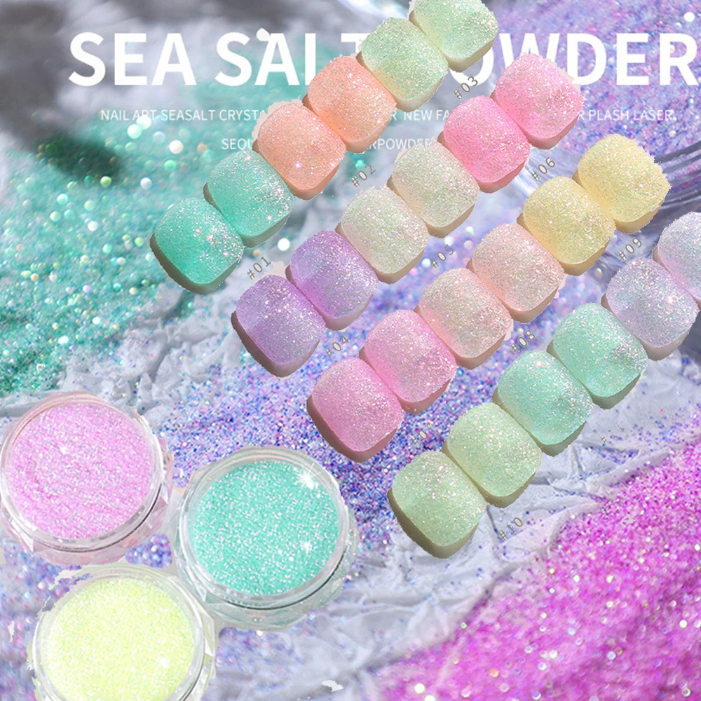 Net-0.5G Aurora Sandy Sugar Powder 12 Colori Crystal Diamonds Powder Iridescente Starlight Shinying Manicure Powder & * &