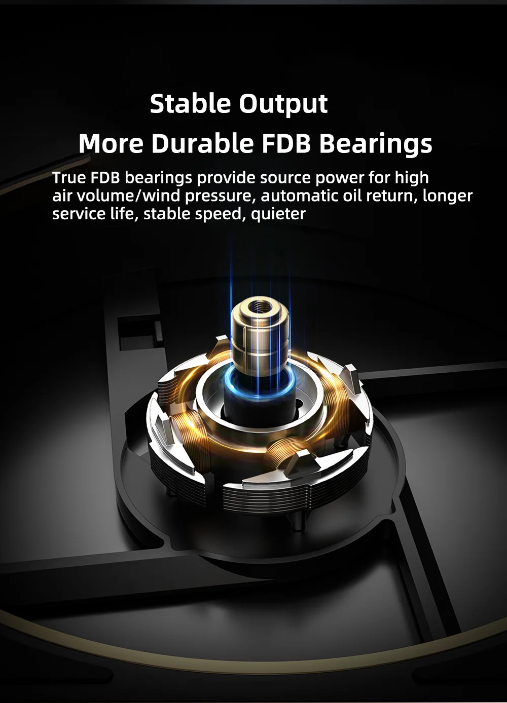 ID-COOLING Dark Gold 120mm Case Fan 4Pin PWM Daisy Chain Silent Cooling High Air