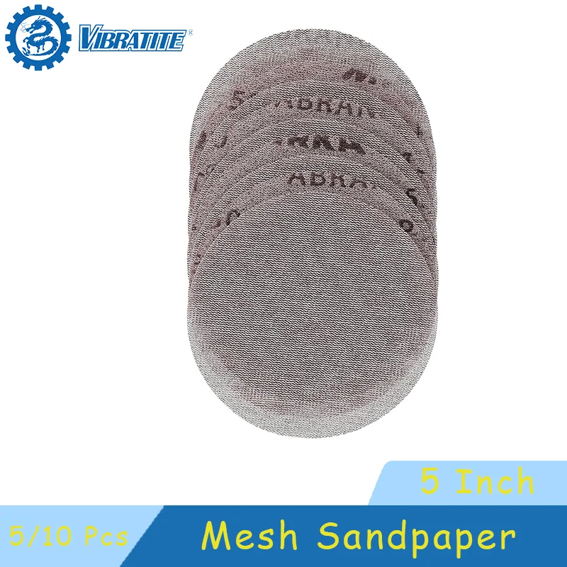 Mesh Sandpaper 5 Inch 125 mm Assorted 320-1000 Grits 5/10 Pcs Abranet Hook and Loop mini sandpaper kit polish sand paper sandpaper tools sandpaper set