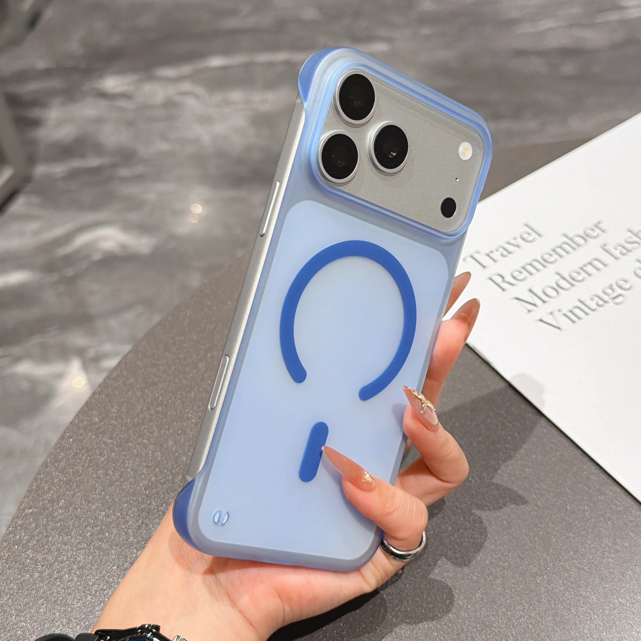 Ultra Thin Frameless Magnetic Matte Phone Case with Enhanced Protection