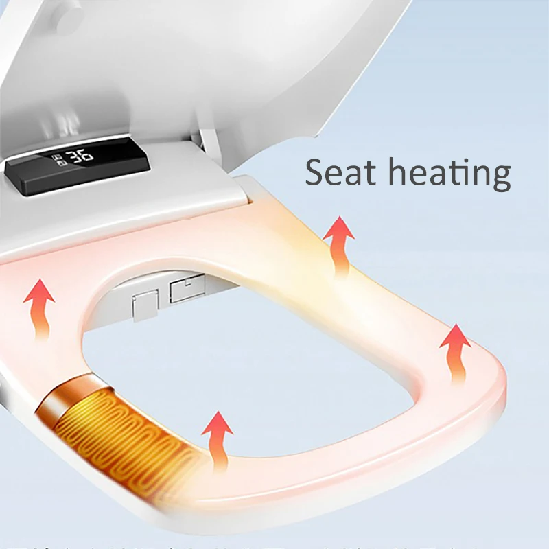 Ecofresh square smart toilet seat cover electronic bidet toilet bowls seat heating clean dry intelligent lid for bathroom toilet seat cover toilet seat accessories toilet hinge replacement
