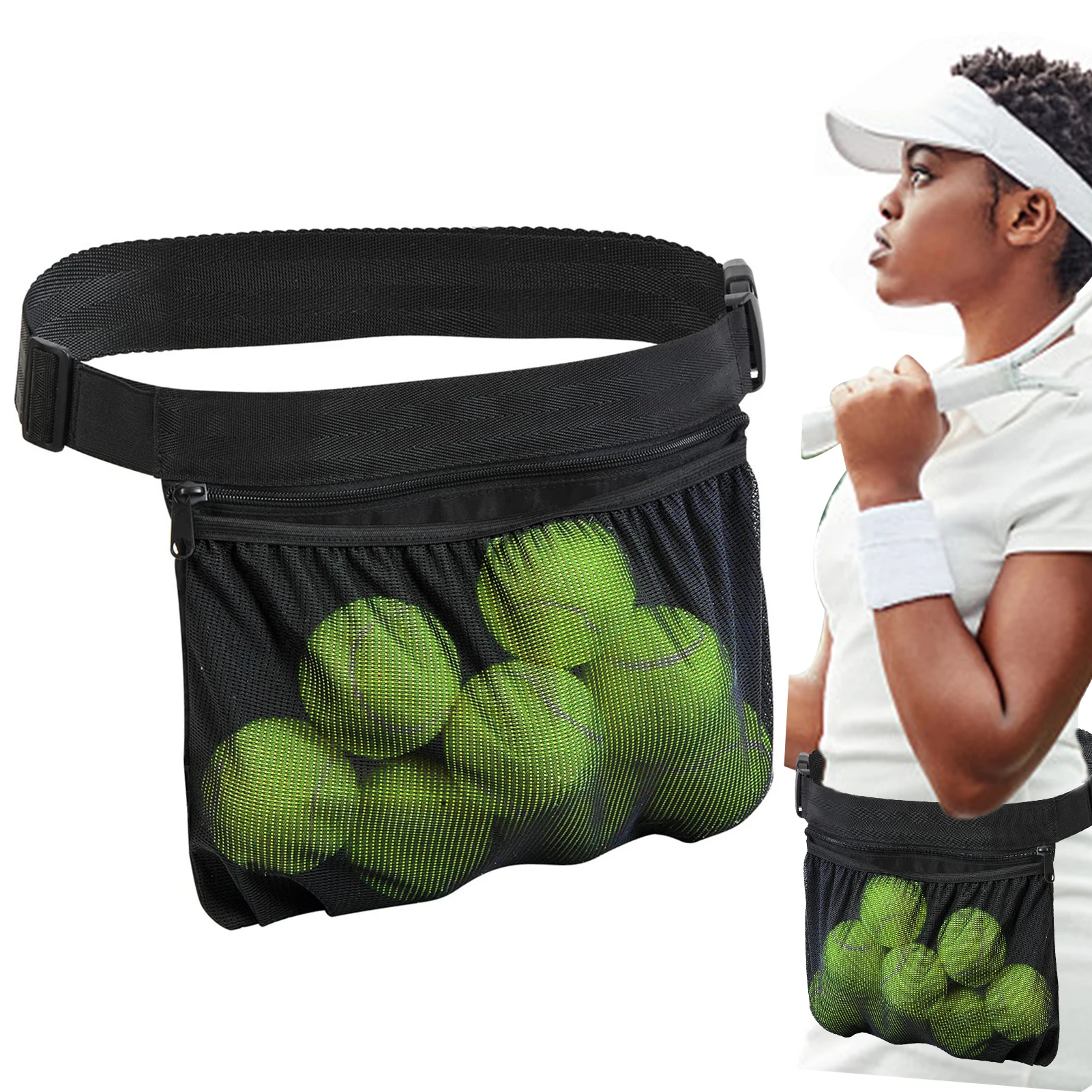 

Waist Tennis Ball Pouch Easily Holds 6-8 Tennis Pouch For Holding Tennis Balls Tennis Strap For Storage Tennis And Pickle Ball