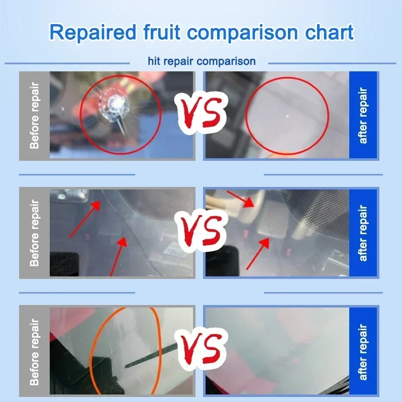 새로운 자동차 유리 수리 키트 앞 유리 수리 균열 전문 액세서리 도구 상자 앞 유리 수리 드릴