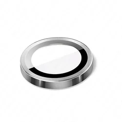 Premium Tempered Glass Camera Protector with Metal Ring - 6.1 Inch for iPhone Air (Silver 3)