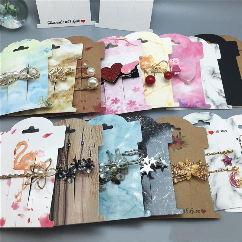 100 Stück Haarspangen-Displaykarten 10x7,6 Cm – Hellrosa, Mit Loch Zum Aufhängen, Für Haarschmuck