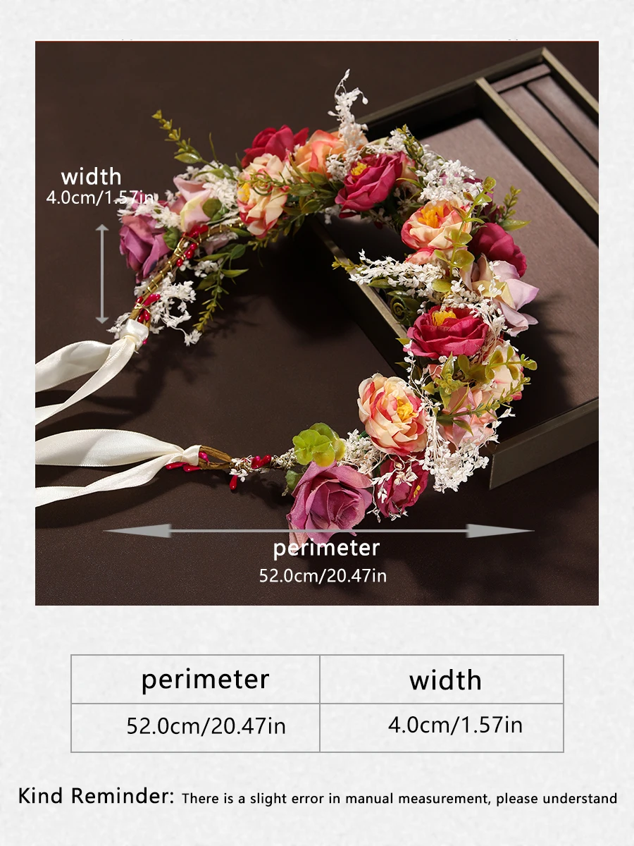 ecorative Props A Multicolor And Dreamlike Quality Ladies' Wedding Bride & Festival Flower Crown Headband