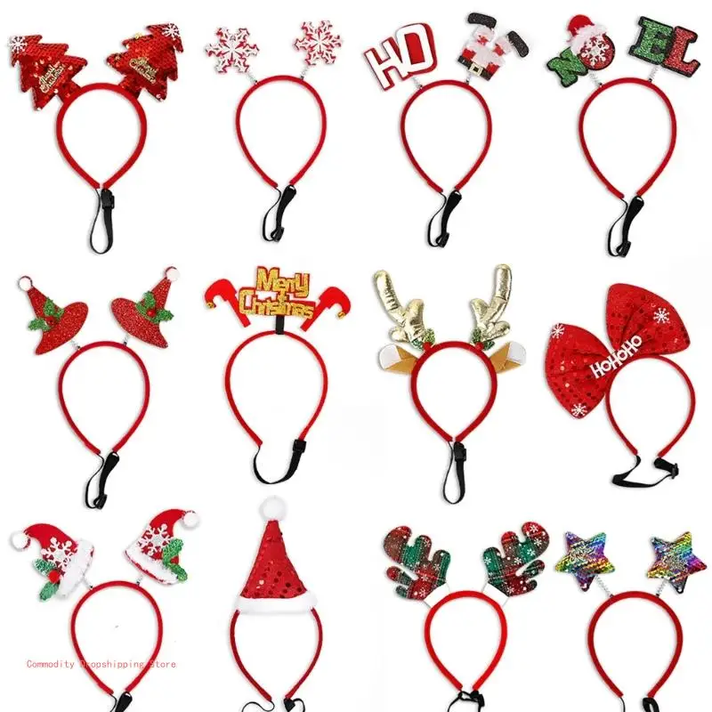 Multifunctional Christmas Pet Headband, Holiday Costume Accessory for Dogs and Cats, Cosplay Props, Ornaments