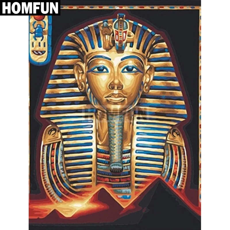 HOMFUN Full Square/Round Drill 5D DIY Diamond Painting "Egypt Pharaoh" Embroidery Cross Stitch 5D Home Decor Gift A02391