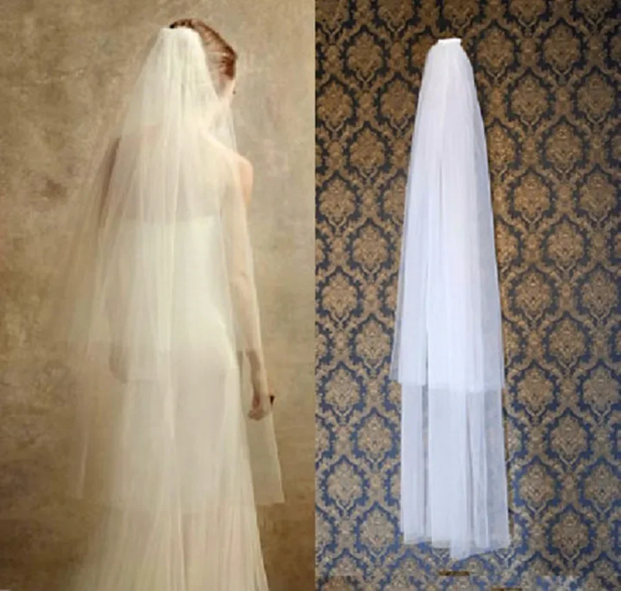 Bridal Veils 2 layers Wedding Veil Wedding Accessories With Comb Cut Edge Soft net For Bridal Veil