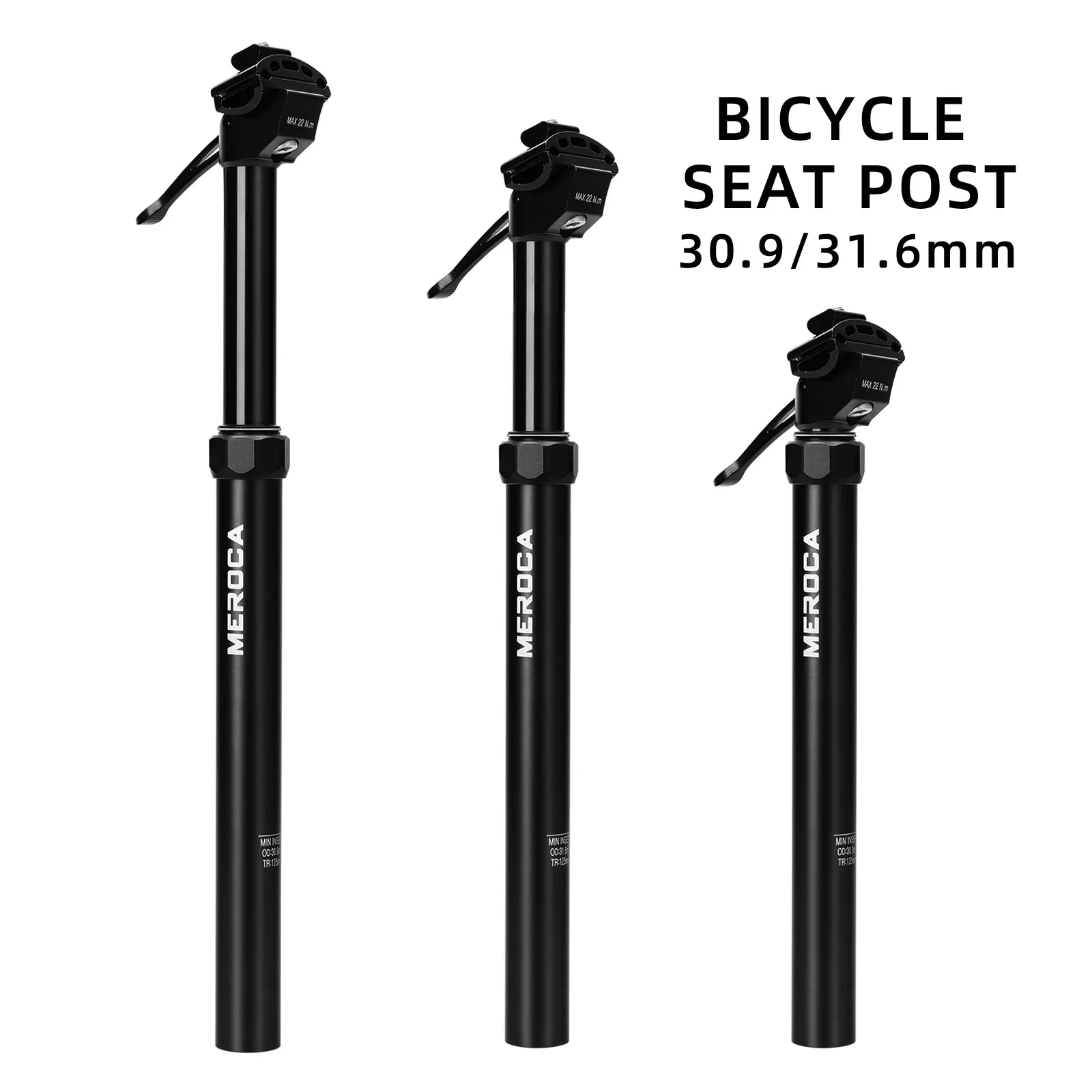

MEROCA Bicycle Dropper Seat Tube Hydraulic Aluminum Alloy Height-Adjustable Road Bike Seatpost 30.9mm\31.6mm Mtb Seat Post