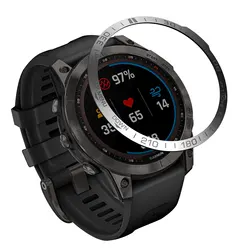 Premium Metal Styling Bezel - Sport Adhesive Case with Stainless Steel Bumper Ring - Garmin Fenix 7X (Silver)