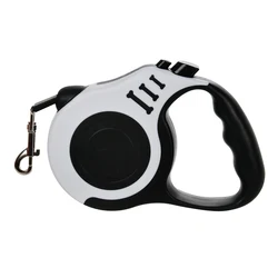 Automatic Retractable Nylon Dog Leash - Strong & Durable Pet Traction Rope - 3m (White)