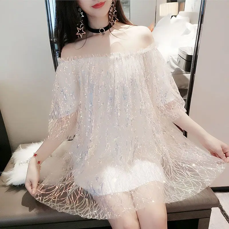 

Off Shoulder Mesh Party Dress Women Clothing Sexy Club Backless Ruched Bodycon Mini Dresses Summer Vestidos