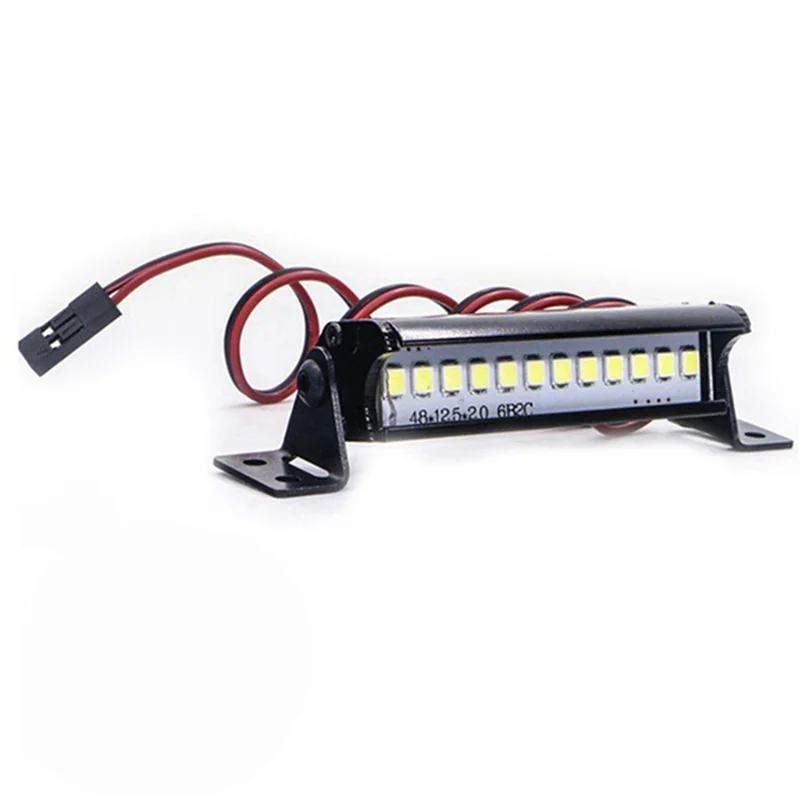 AY14 -1Pcs RC 12 LED 라이트 바 금속 지붕 램프 Traxxas SCX10 KM2 CC01 RC4WD D90 90046 90047 RC 크롤러, 50Mm/1.97 인치