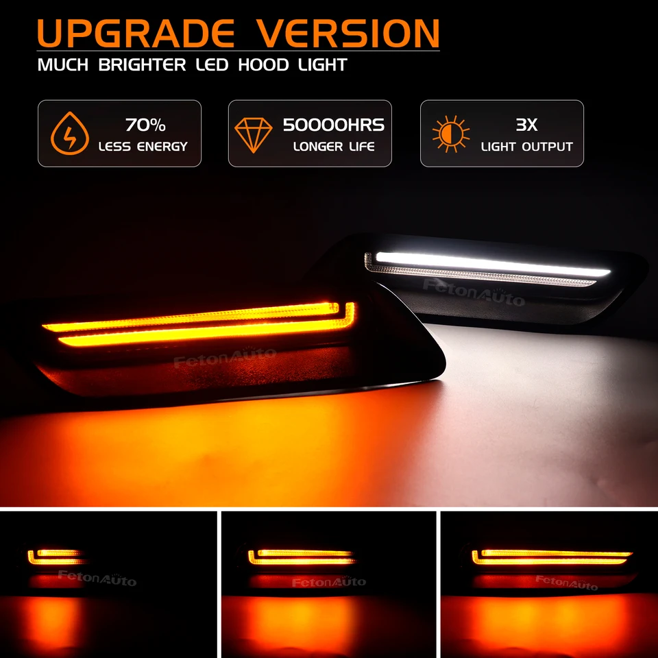 Led Vent Hood Scoop Light Bar Kit Compatible W/ 2010-2022 RAM