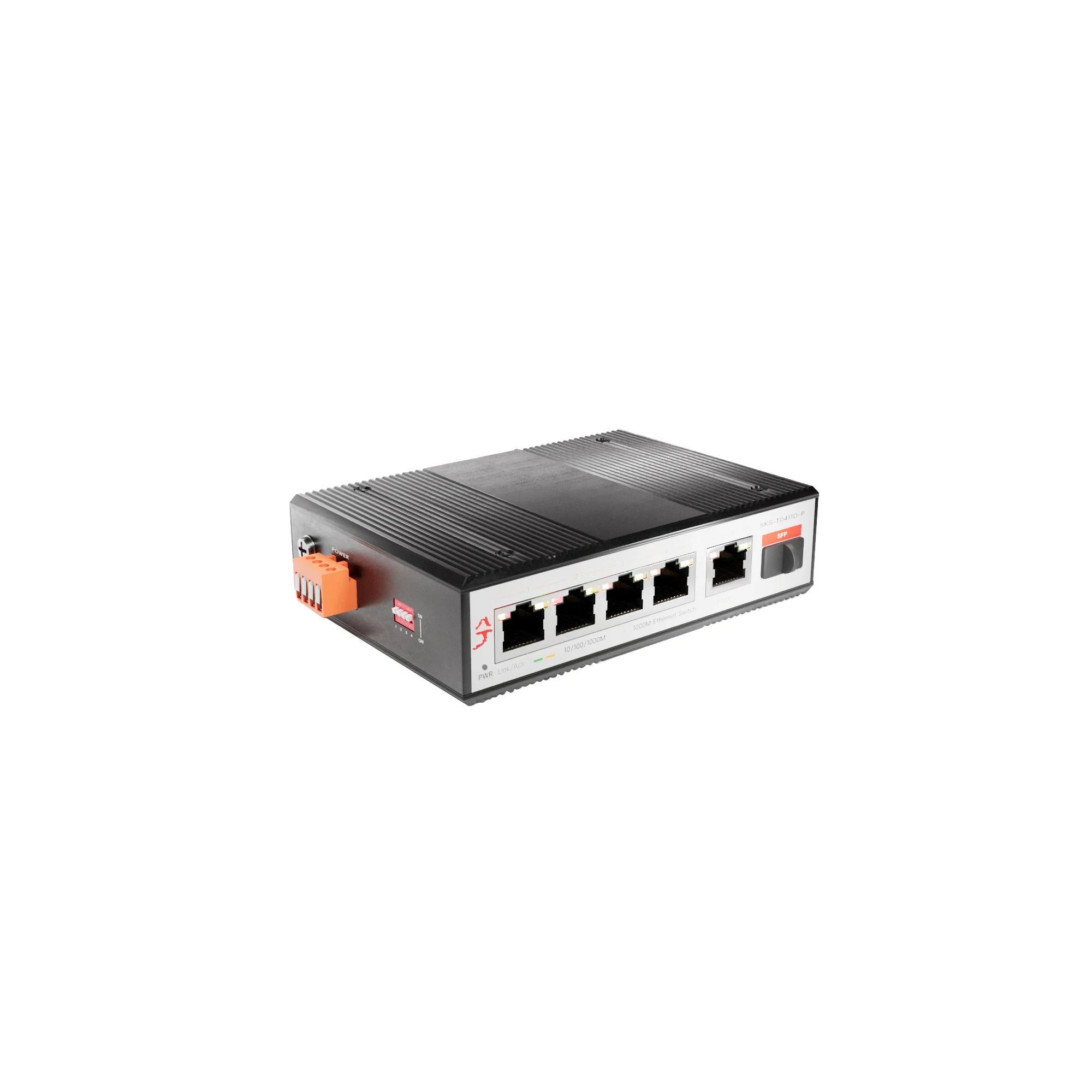 Industrial Standard POE Network Switch Dual Power Supply Redundant Input 4 POE Ports 1 RJ45 Port 1 SFP Slot Switch IP40 Shell