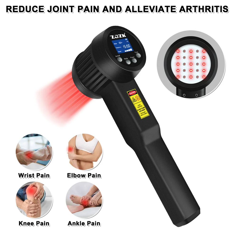 

ZJZK 5W 650nm x15+808nmx10 home use cold laser treatment for back pain vet therapy deep tissue machine heat Rheumatoid arthritis