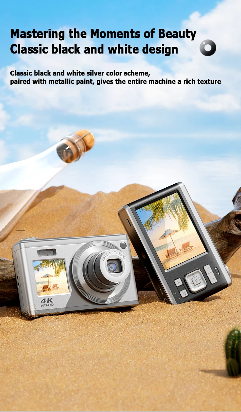 C23 4K Telescopic Lens High-Definition Dual Screen Digital Camera 16x ...