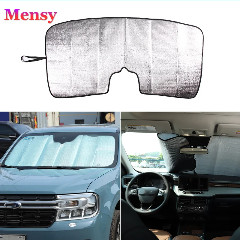 

Car Full Window Windshield Sunshade Front UV Protect Reflector Sun Shade For Ford Maverick 2022 Windshield Shade Cover Silver