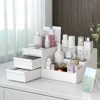1pc White New Drawer Makeup Storage Box Dormitory Finishing Plastic Shelf Cosmetics Skin Care Dressing Table Desktop 3