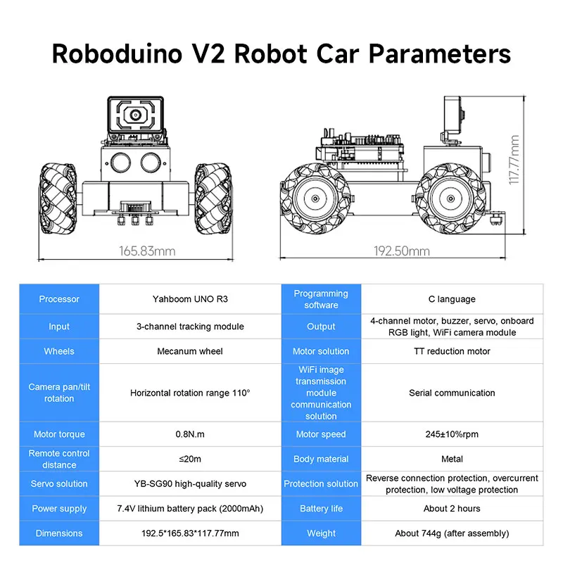 Yahboom 4WD Roboduino V2 AI Robot Car Kit Mecanum Wheel With ESP32 WiFi Camera for Arduino UNO STEM Educational Set DIY Project