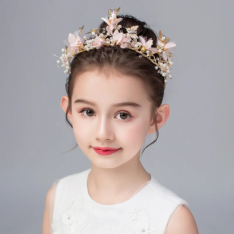 Butterfly Headbands Purple Crystal Luxury Crown Bridal Tiara Princess Women Bride Headdress Wedding Hair Jewelry Accessories