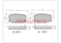 

AA0686 for rear brake pad CHEROKEE (KL) 2.0CRD 4 × 4 × 4 13