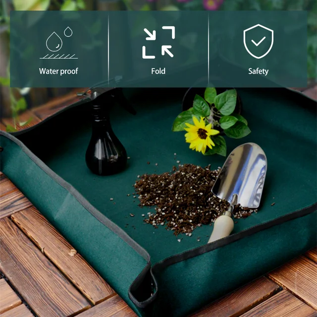 Ültetés Szőnyeg 600D Oxford Ruhás Növények Újratelepítése Szőnyegen Összecsukható Vízálló Kertészeti Cserepes Pad Virágcserepek Átültető Szőnyegek - Image 2