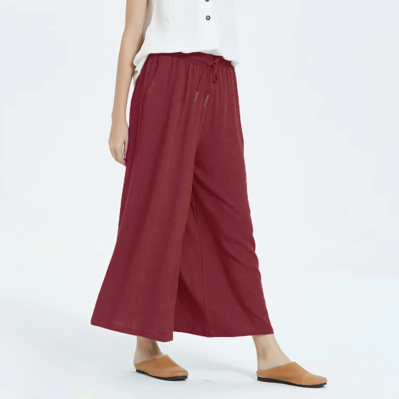 Spring Summer New Fashion Casual All-match Temperament Commute Women's Clothing Loose Simplicity Middle Waist Wide Leg Pants