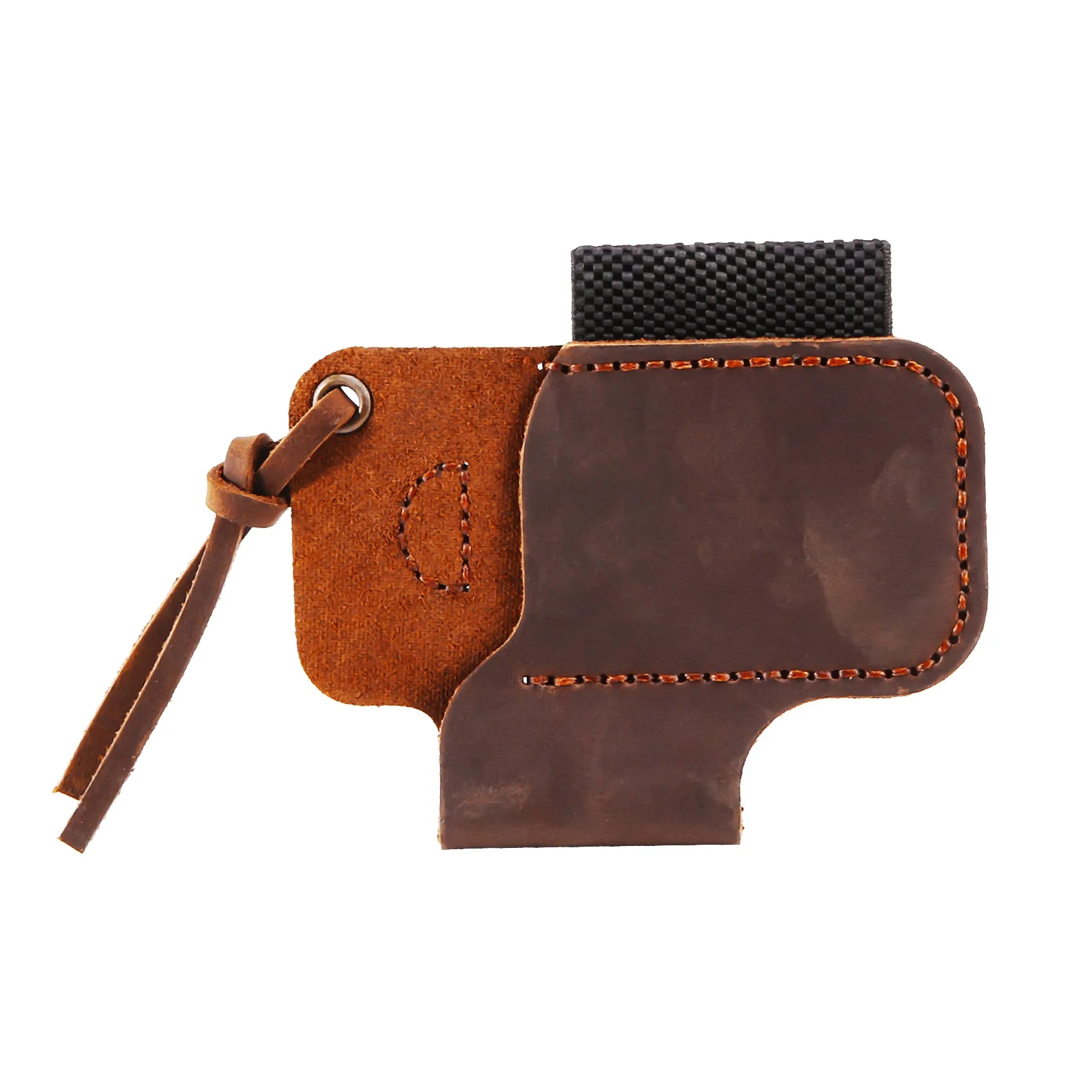 

Handmade Leather Sheath Folding Knife Flashlight Holder EDC Tool Brown