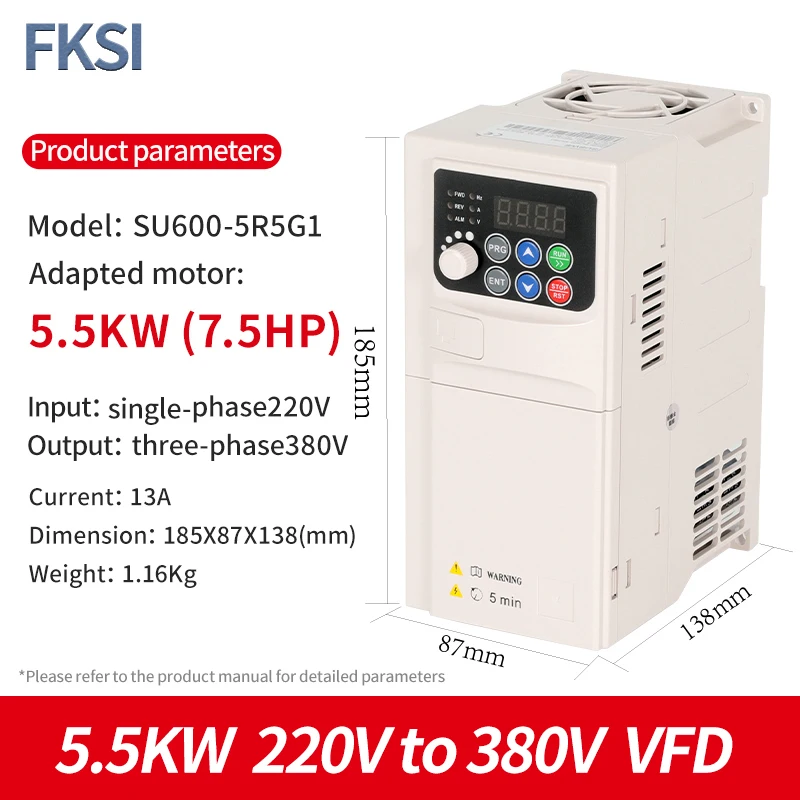 5.5KW 220V to 380V W