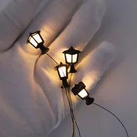 Miniature Lawn Lamp Model ABS 3V Led Lights For Diy Building Sand Table/Garden/HO Railway Scene Layout Diorama Kits 3/6/12Pcs 1
