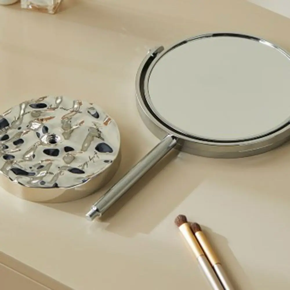 Nordic Double-Sided Vanity Mirror Detachable 360° Rotatable Desktop Stand Mirror 1:2 Magnifying High Definition