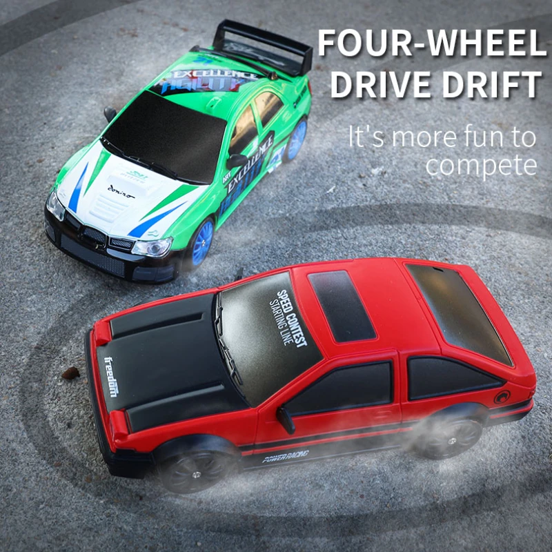 RC Car 2.4G 15km/H 1:24 Four-wheel High Speed Drive Drift Cars Rubber and Drift Two Types of Tires Simulated Racing Toys For Boy 4