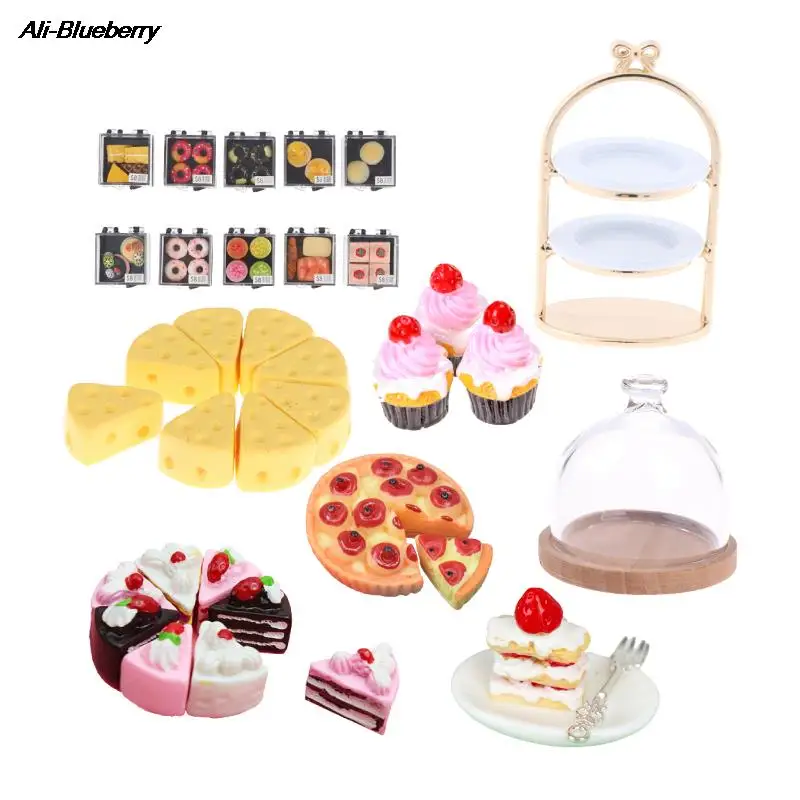 10/5/1 PCS/Lot Miniature Food 1/6 1/12 Mini Cheese Cake for Blyth Dollhouse Pretend Play Toys